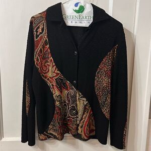 Laura Ashley Black and Red Paisley Blazer